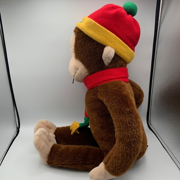 VTG Curious George Winter Hat and Scarf Jumbo 22" Large Plush Stuffed Animal - Picture 7 of 16